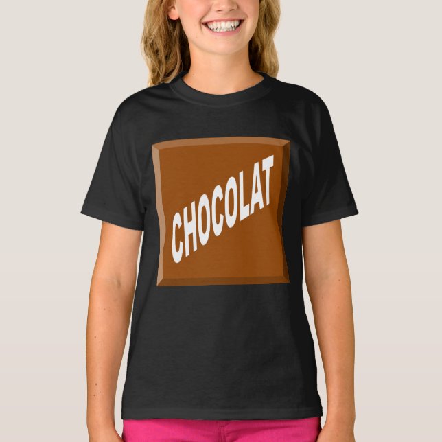 T-Shirt Schwarzer Ruffle Töchter Design SCHOKOLADE (Vorderseite)