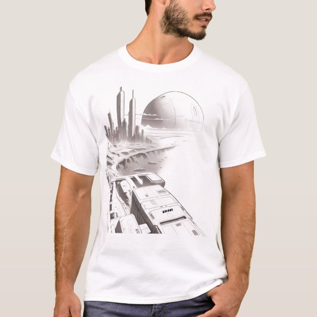 T-shirt Sci-Fi Traversant l'Univers 01 D Avant (Devant)