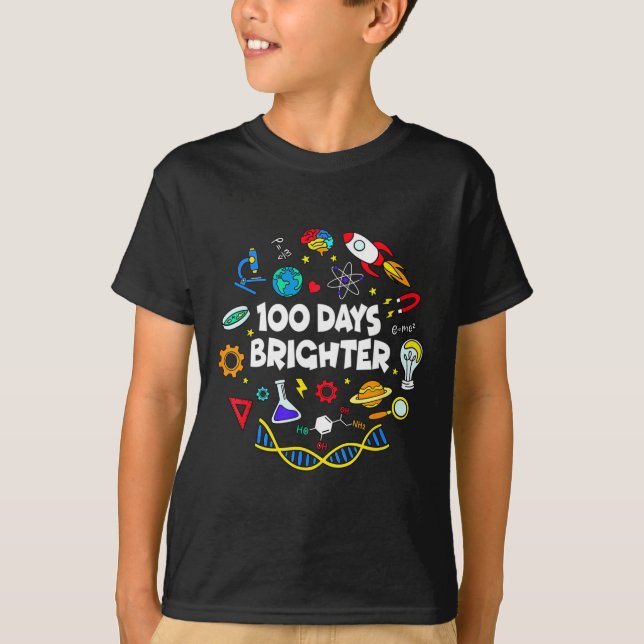 T-shirt Science 100 jours Étudiant plus brillant Joyeux 10 (Devant)