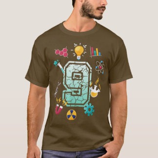 T-shirt Science 9 ans Anniversaire École Fête Scientifi
