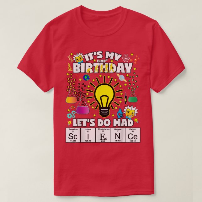 T-shirt Science Anniversaire Thème Chemise N'importe quel  (Design devant)