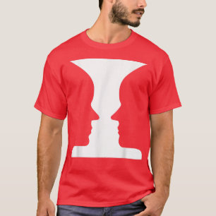 T-shirt Science de l'illusion optique Vase faciale Abstrai