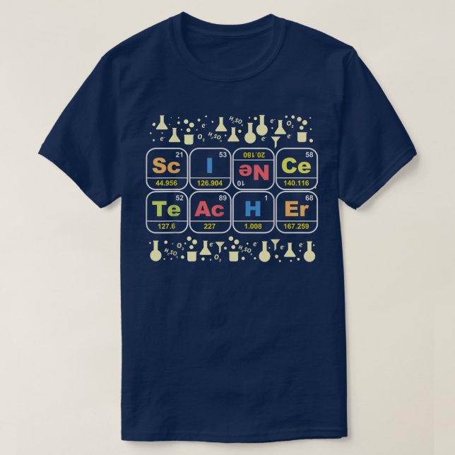T-shirt Science Enseignant Chimie Physique Biologie Expéri (Design devant)