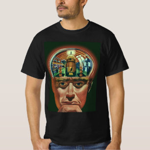 T-shirt Science-fiction vintage, Cerveau Alien dans le Lab
