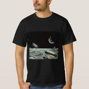 T-shirt Science-fiction vintage, Fusées spatiales Lune Pla