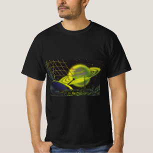 T-shirt Science-fiction vintage Planète verte néon avec an