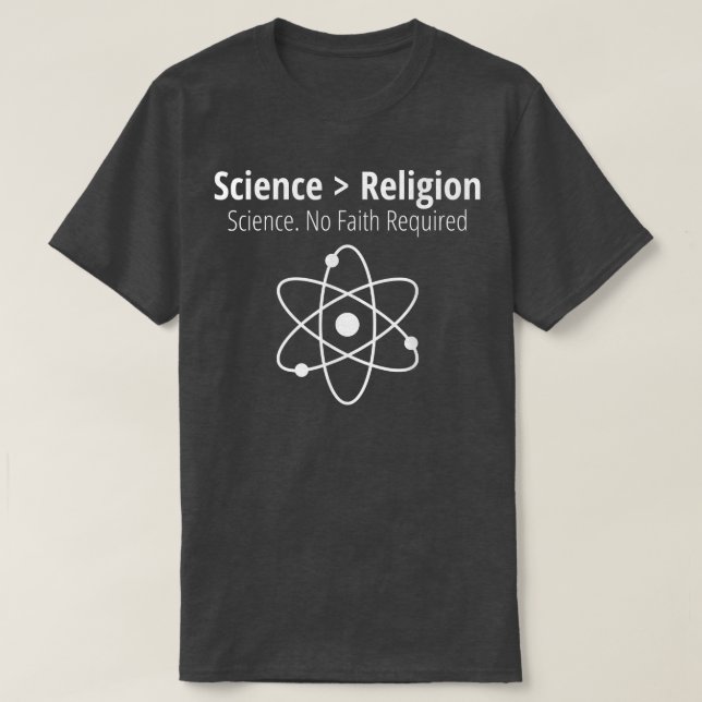 T-shirt Science La science sarcastique athée est plus gran (Design devant)