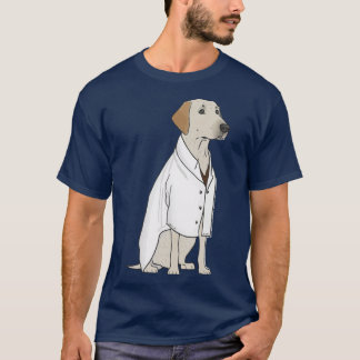 T-shirt Science lab Labrador Retriever in a lab coat frien