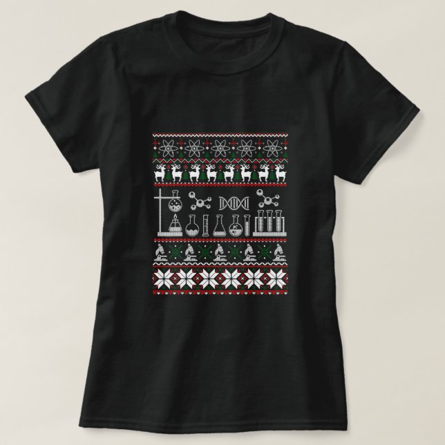 T-shirt Science Médicale Lab Vilain Chimiste de Noël (Design devant)