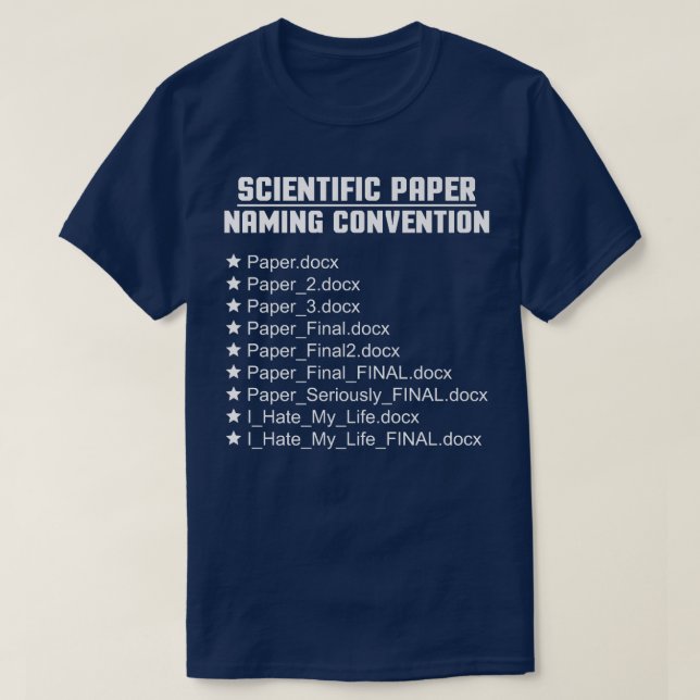 T-shirt Science Naming Convention Scientifique Premium (Design devant)