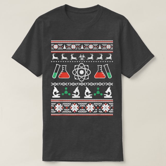 T-shirt Science Scientist Ugly Sweater Funny Christmas  (Design devant)