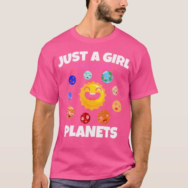 T-shirt Sciences spatiales Planètes mignonnes Amoureuses F (Devant)