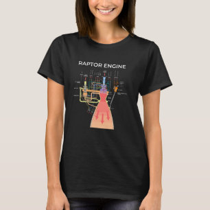 T-shirt Scientifique de fusée à moteur Raptor