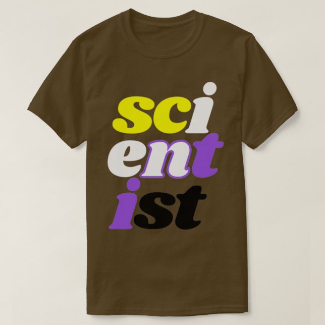 T-shirt scientifique non binaire vertical non frontière (Design devant)