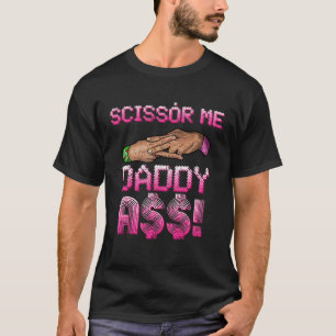 T-shirt Scissor Me Papa Un Mème De Lutte À La Main Branché