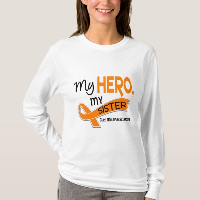 T-shirt Sclérose en plaques de milliseconde MON HÉROS MA (Devant)