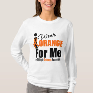 T-shirt Sclérose en plaques je porte l'orange pour moi