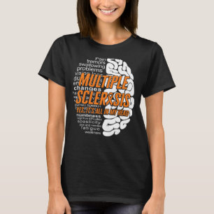T-shirt Sclérose Multiples Tout Dans Ma Tête Ruban Orange 