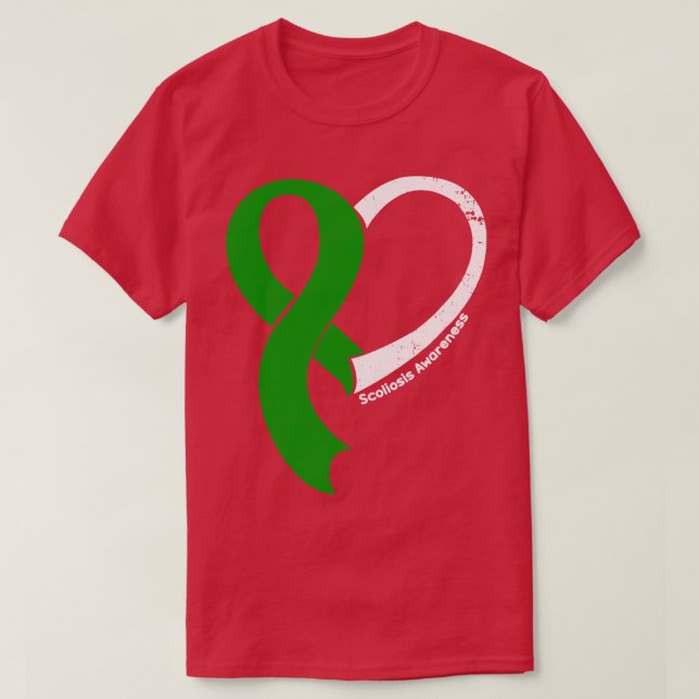 T-shirt Scoliosis Sensibilisation Hope Love Heart Ribbon H (Design devant)