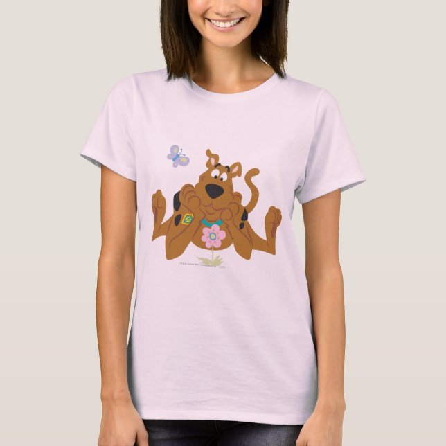 T-shirt Scooby-Doo Admirant Fleur (Devant)