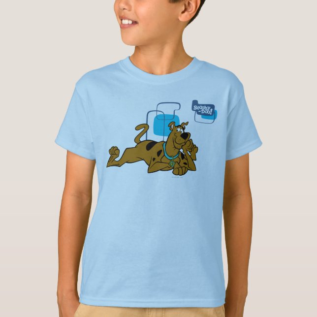 T-shirt Scooby-Doo Carré Rétro Couché (Devant)