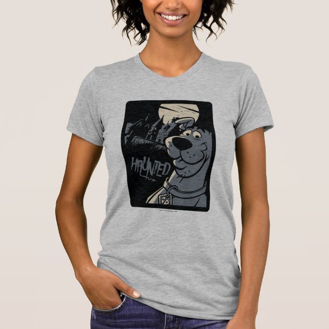 T-shirt Scooby-Doo Noir Haunted Mansion Graphisme (Devant)