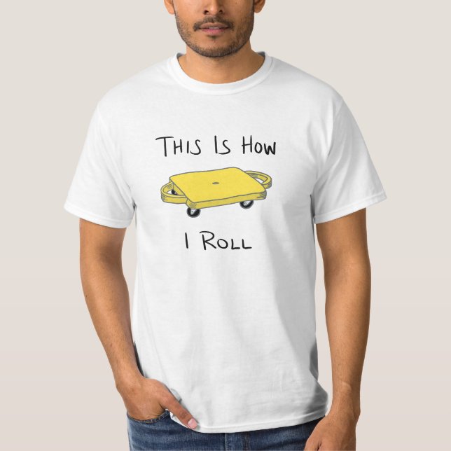 T-shirt Scooter Board "This is How I Roll" - Jaune (Devant)