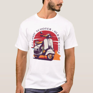 T-shirt Scooter classique vieux mais or