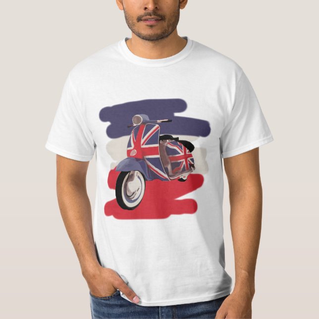 T-shirt Scooter de Britannique d'Union Jack (Devant)