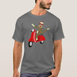 T-shirt Scooter de singe de chaussette