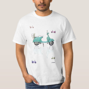 T-shirt Scooter italien coloré blanc