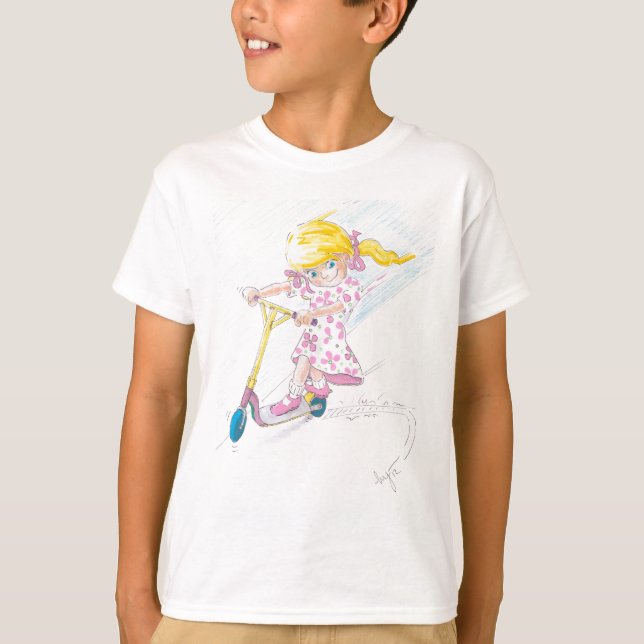 T-shirt Scooter mignon de micro de fille de Microscooter (Devant)