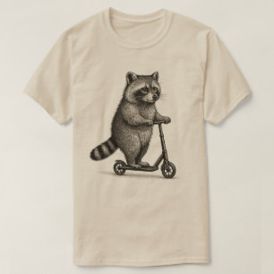 T-shirt Scooter Raton laveur vintage   Raton laveur à scoo