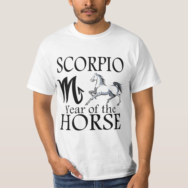 T-shirt Scorpio Année de la chemise à cheval (Devant)