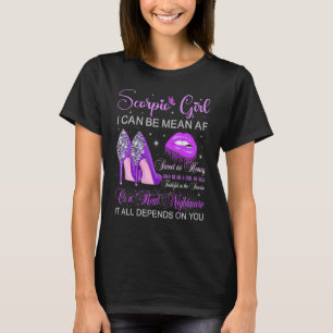 T-shirt Scorpio Fille Anniversaire Talons Élevés Lèvres de