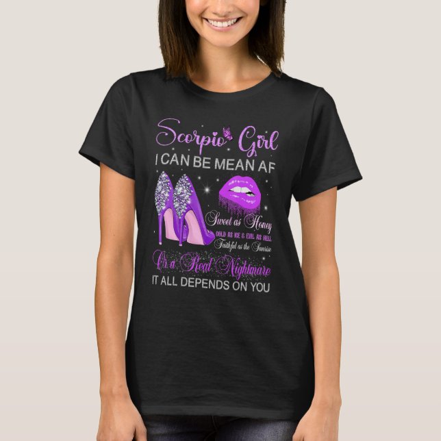 T-shirt Scorpio Fille Anniversaire Talons Élevés Lèvres de (Devant)