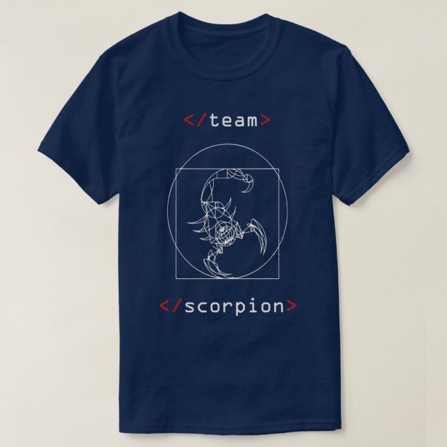 T-shirt Scorpion Da vinci Vitruvian Scorpion  (Design devant)