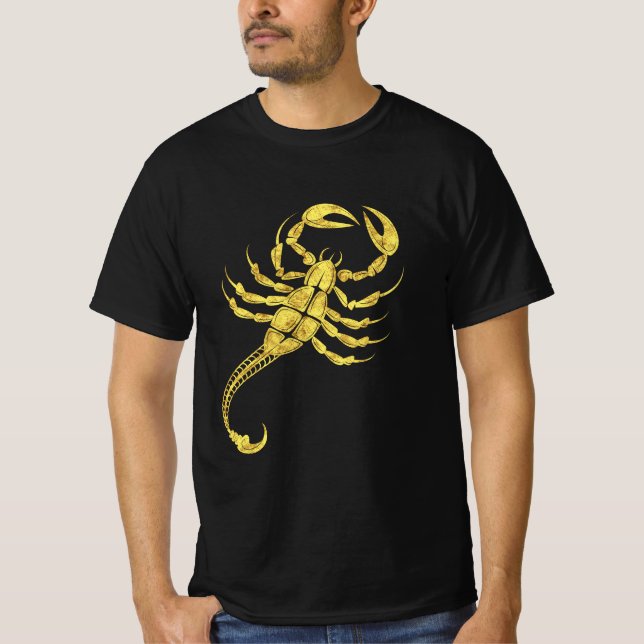 T-shirt Scorpion Zodiac Sign Tribal Tattoo Illustration (Devant)