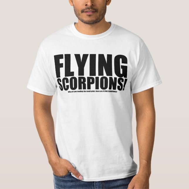 T-shirt Scorpions de vol ! - Lisez la petite copie. (Devant)