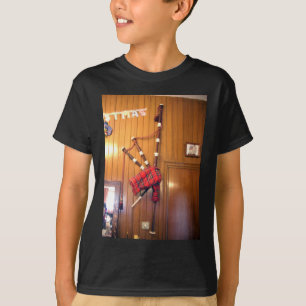 T-shirt Scotland Bagpipe Tartan Plaid Instrument de musiqu