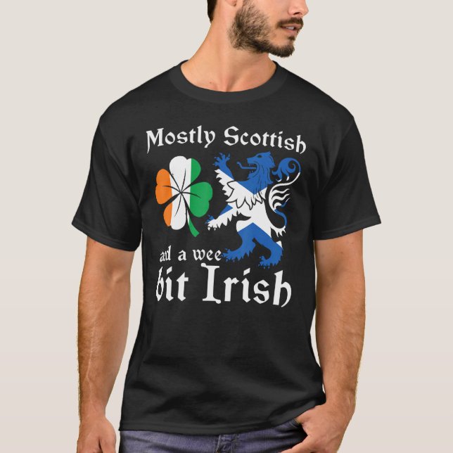T-shirt Scotland  Mostly Scottish And A Wee Bit Irish (Devant)
