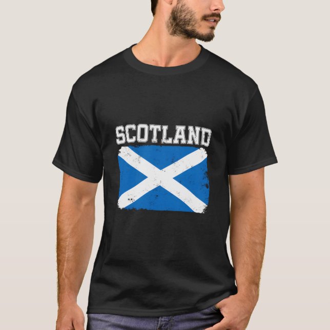 T-shirt Scotland Scottish Flag Distressed (Devant)