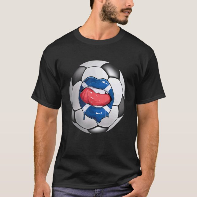 T-shirt Scotland Soccer Fan Scotsman Drapeau Bouche (Devant)