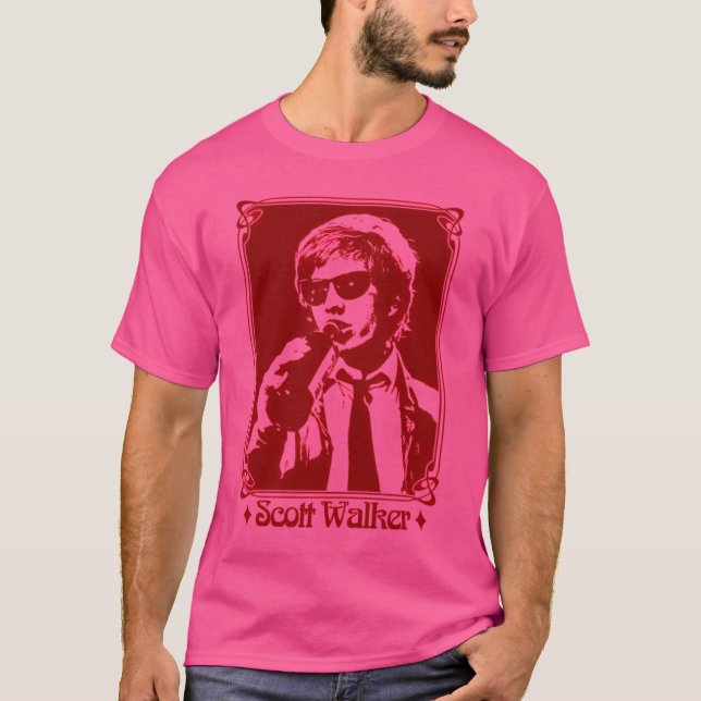 T-shirt Scott Walker Conception du ventilateur rétro (Devant)