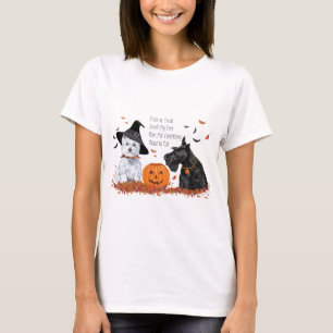 T-shirt Scottie et Westie s'amusent pour Halloween
