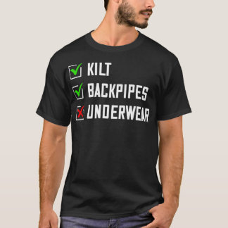 T-shirt Scottish Checlist Kilts Bagpipes Sous-vêtements Po