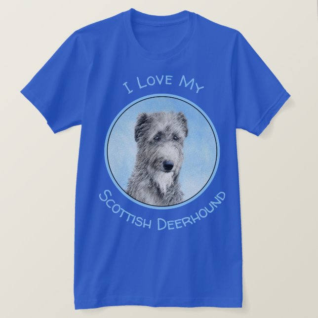 T-shirt Scottish Deerhound Peinture - Cute Original Chien  (Design devant)