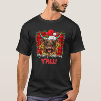 T-shirt Scottish Hairy Cow Maman Heifer Joyeux Noël Y'al