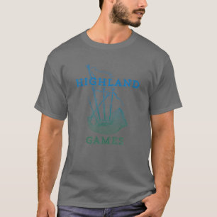 T-shirt Scottish Highland Games Événements avec Bagpip Vin