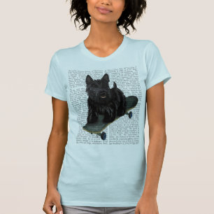 T-shirt Scottish Terrier et Skateboard
